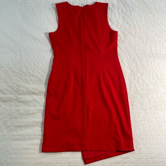 NWT Banana Republic Red Sheath Dress Assymetrical Hem - Picture 3 of 6